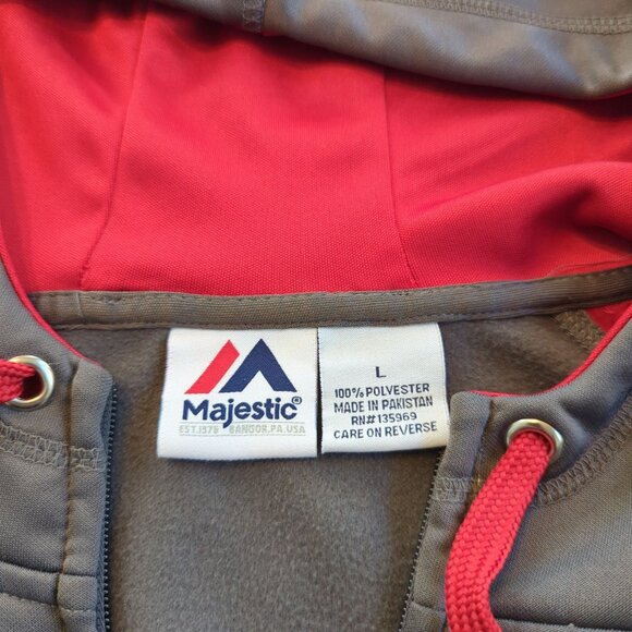 Majestic St Louis Cardinals Hooded Jacket Zipper closure long sleeves pockets - Picture 8 of 15